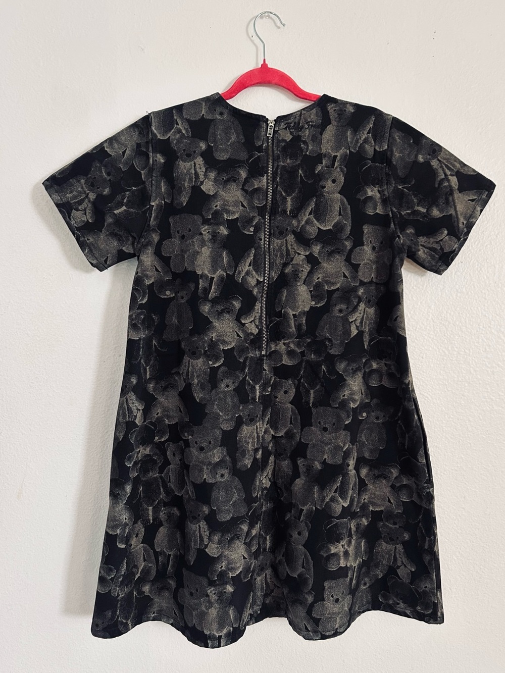 Teddy Fresh Black and Gray Teddy Bear Print Short Sleeve Dress - Picture 4 of 7